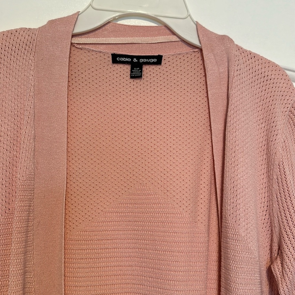 Cable and Gauge pink cardigan
